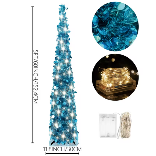 Choinka LED 150 cm Niebieska